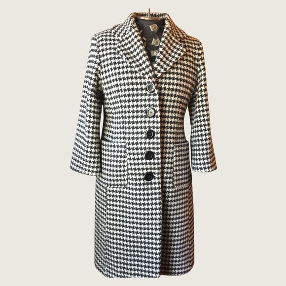 Cecil Gee Jackets & Blazers - Cecil Gee Vintage Oversized Houndstooth Pattern Wool Coat